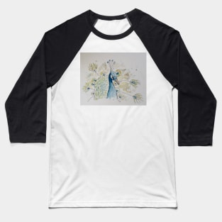 Peacock line drawing Baseball T-Shirt